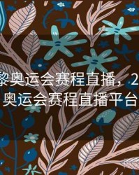 2024巴黎奥运会赛程直播，2024巴黎奥运会赛程直播平台