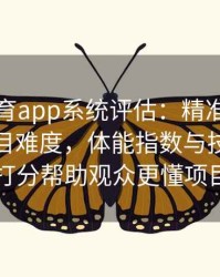 安博体育app系统评估：精准量化奥运会项目难度，体能指数与技术难度打分帮助观众更懂项目