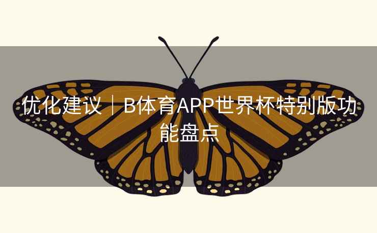 优化建议｜B体育APP世界杯特别版功能盘点