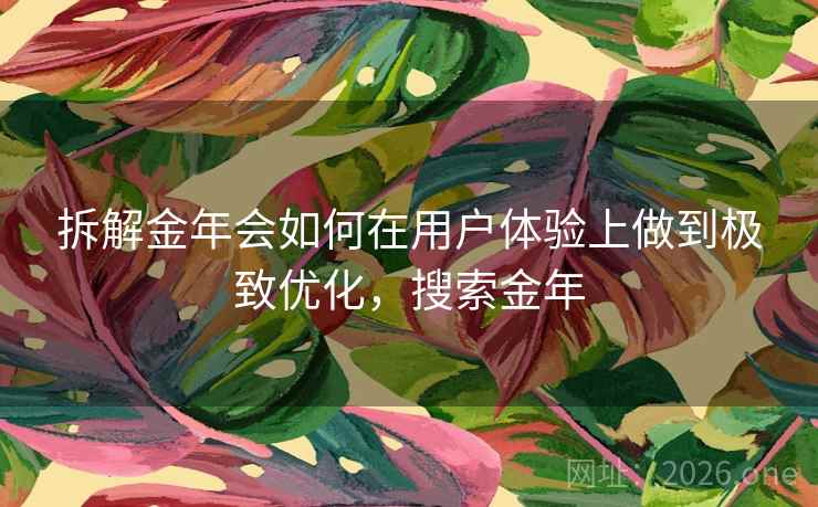 拆解金年会如何在用户体验上做到极致优化，搜索金年