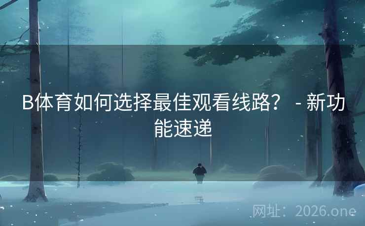 B体育如何选择最佳观看线路？ - 新功能速递